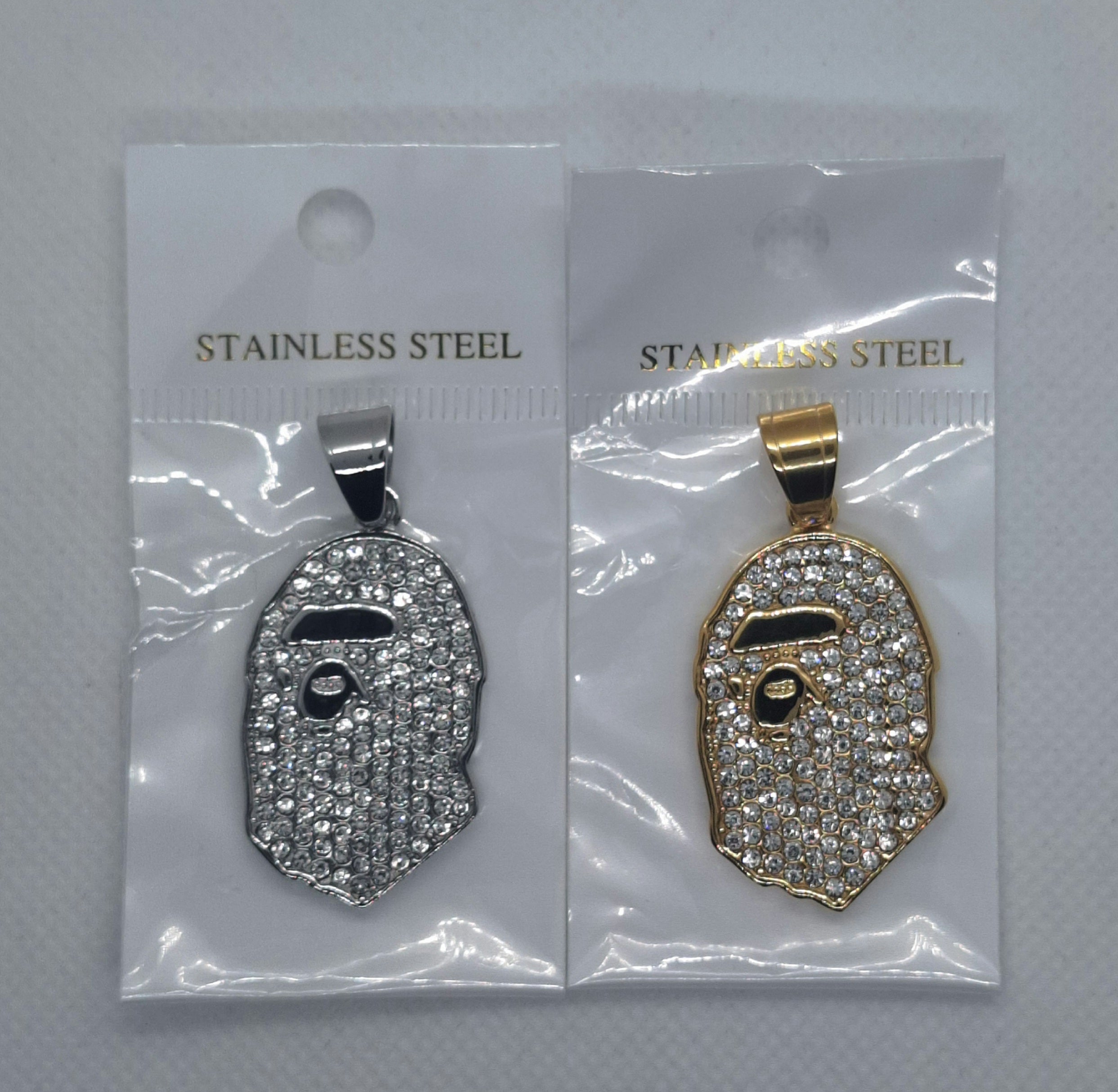 silver bape pendant